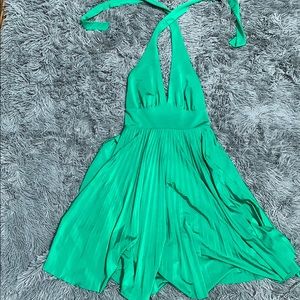 Green halter dress
